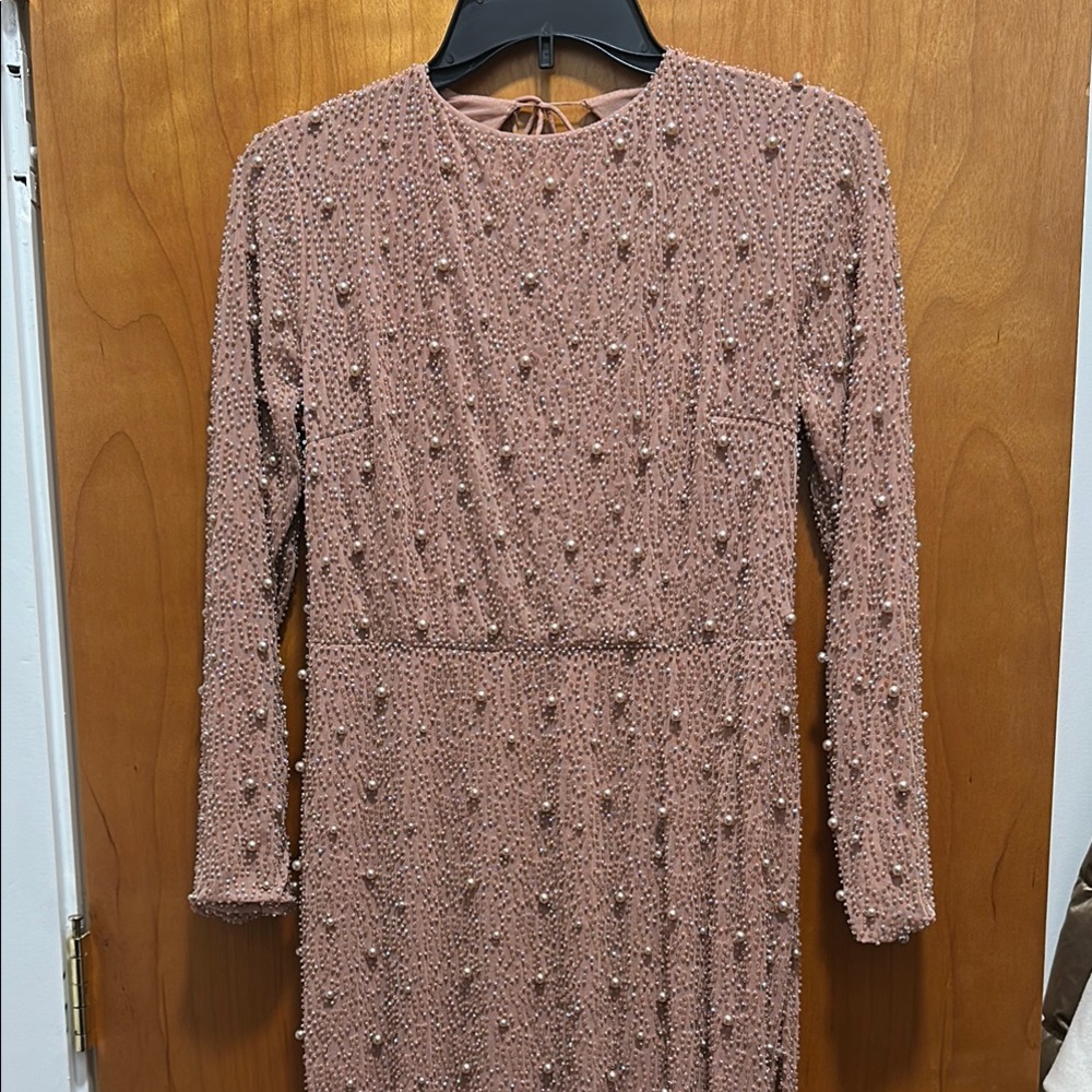 Elegant Beaded nude  Dress